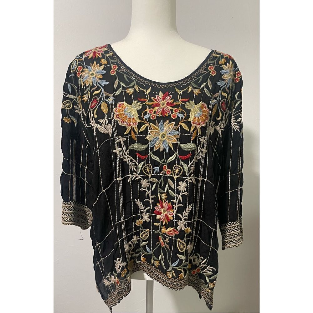 Johnny Was Sienna Blouse Embroidered (S) Boho, - Picture 2 of 11